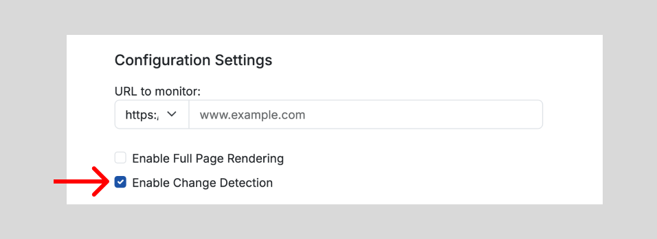 UI fragment showing the checkbox for enabling Change Detection in Proberix.