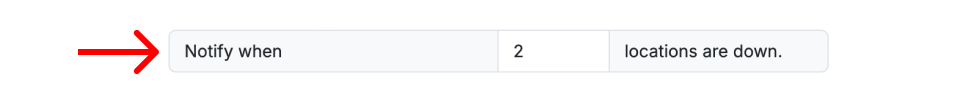 Screenshot fragment of the Multi-Location Consensus Threshold section in Proberix, showing the configuration options for defining how many locations must report an endpoint as down before it is considered down.